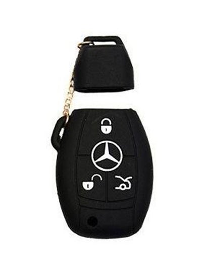 Buy Mercedes 3 Buttons Car Key Silicone Cover Key Chain in UAE