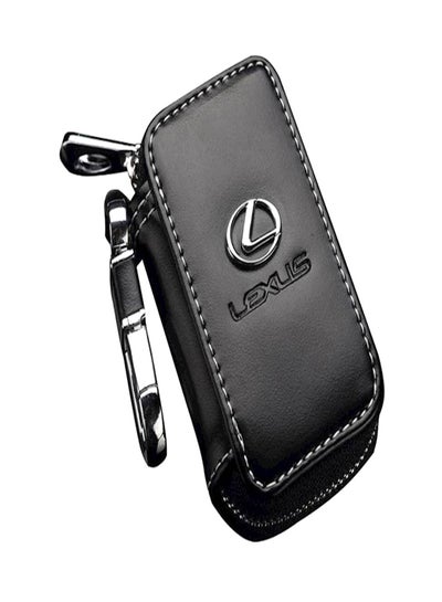 اشتري محفظة مصنوعة من جلد البقر ومزودة بسلسلة مفاتيح ومزينة بكلمة "Lexus" تماماً مثل المفتاح وجهاز التحكم عن بُعد في السعودية