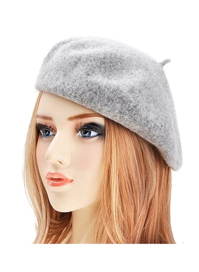 Buy Beret Wool Cap Grey in Saudi Arabia