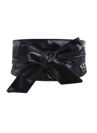 Buy Bowknot Wrapped Belt Black in Saudi Arabia