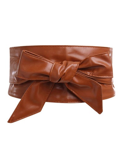 Buy Bowknot Wrapped Belt Brown in UAE