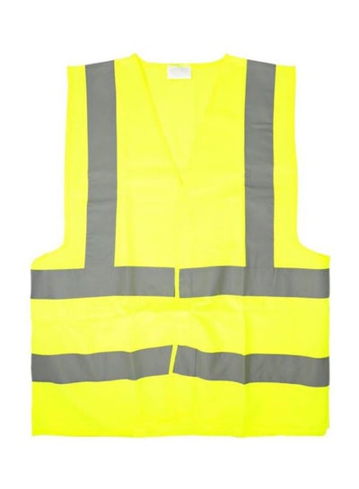 Buy Safety Vest With Zipper Green/Grey One Size in UAE