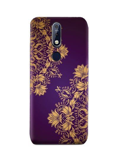 Buy Amc Design Nokia 7.1 Tpu Silicone Case With Purple Floral Mandala Pattern in UAE