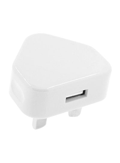 Buy UK Plug 3 Pin USB Plug Adapter White in UAE