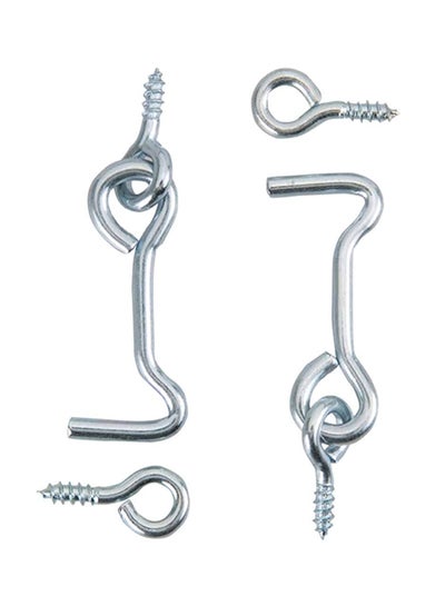 Buy 4-Piece Zinc Plated Storm Hook And Eyes Silver in UAE