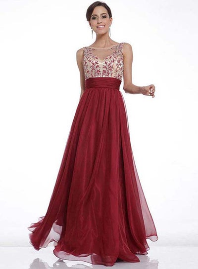 Buy Casual Maxi Dress Red in UAE