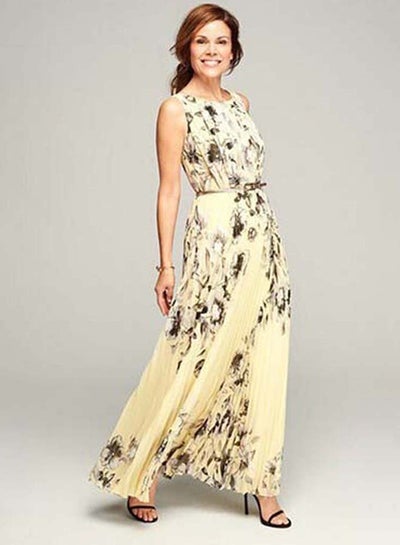 Buy Casual Maxi Dress Yellow in Saudi Arabia