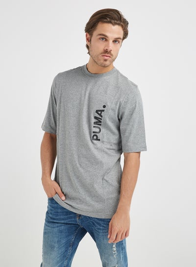 Buy Epoch Crew Neck T-Shirt Grey/Black in UAE