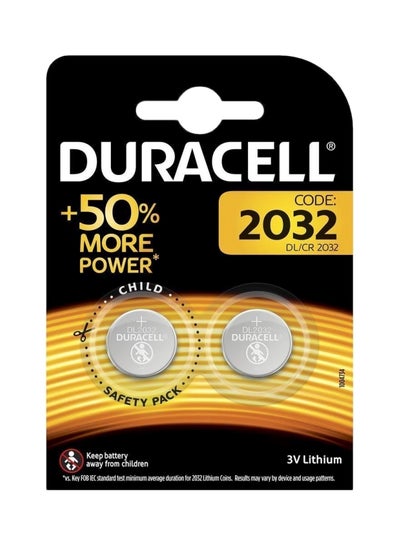 اشتري 2-Piece Coin Battery Set CR-2032 Silver 12x1x8centimeter في الامارات