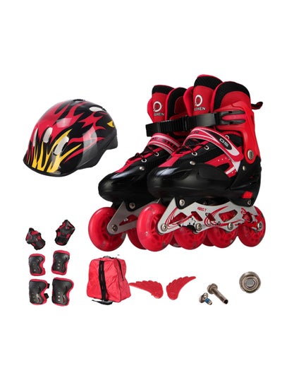 Buy 9-Piece Rollerskates With Protective Suit Set in Saudi Arabia