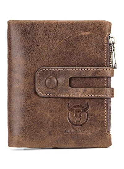 Buy Bullcaptain Genuine Leather Bifold Wallet Deep Brown in UAE