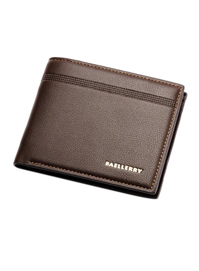 Buy Brown Lychee Pattern Business Wallet Dark Brown in UAE