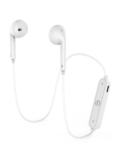 Buy S6 Sports Headphones Wireless Bluetooth Headset Earphone for IPhone Samsung White in Egypt
