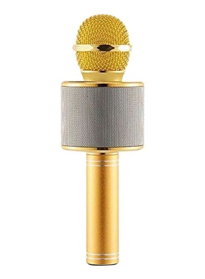 Buy Wireless Karaoke Handheld Microphone Bluetooth with USB KTV Player - WS858, Gold 1553098147-180 Gold/Silver in Saudi Arabia