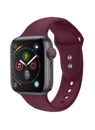 Buy Replacement Silicone Strap for Apple Watch 38mm/40mm/41mm Maroon in UAE