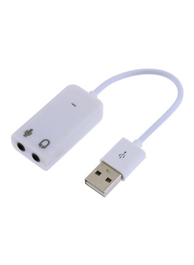 Buy USB 2.0 Virtual 7.1 Channel External USB Sound Card White in Egypt