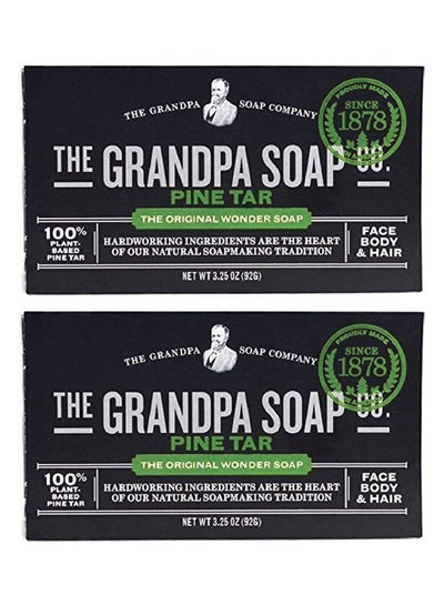 Buy 2-Piece Pine Tar Soap Set 92grams in UAE