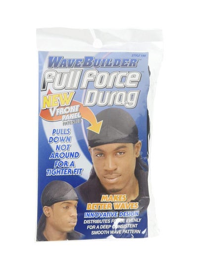 Buy Premium Hair Wave Full Force Durag Black in UAE