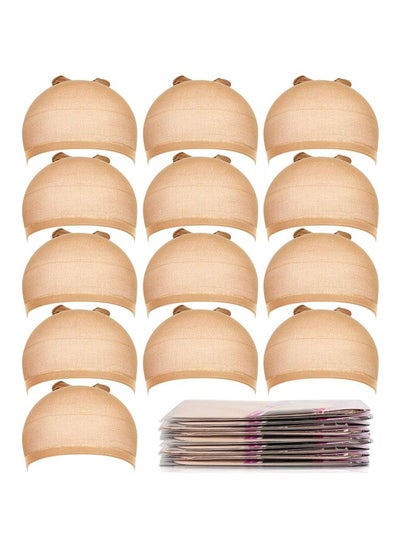 Buy 20-Piece Stocking Wig Cap Set Beige in UAE