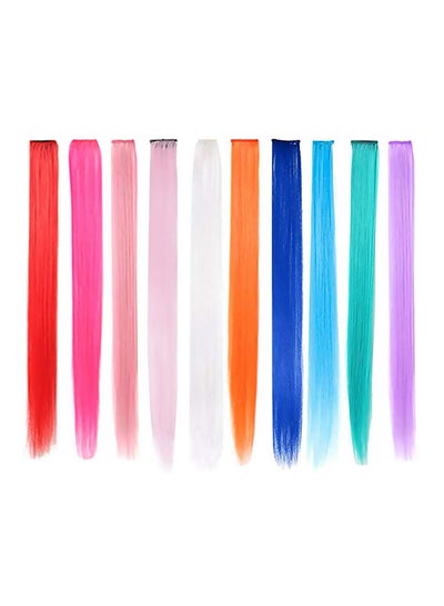 Buy 10-Piece Colored Hair Extension Set Pink 22inch in Saudi Arabia