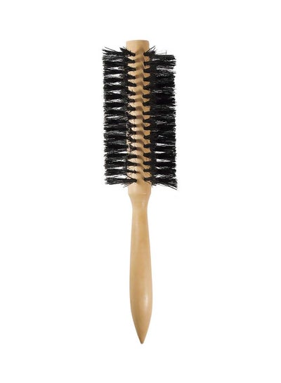 اشتري Wooden Round Hair Brush أسود / بيج في الامارات