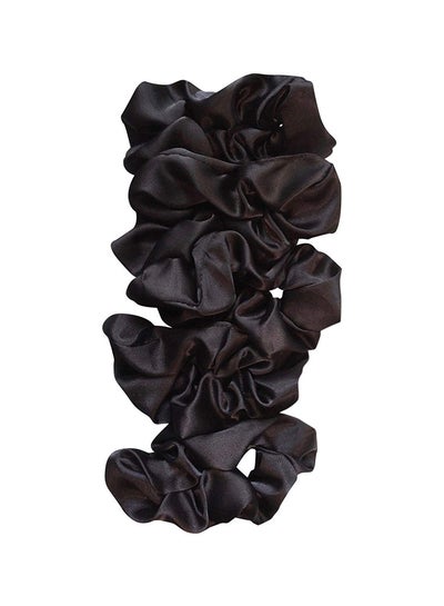 اشتري 5-Pack Lightweight Satin Scrunchies بني في الامارات