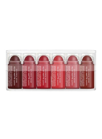 Buy 6-Piece Velvet Matte Lipstick Mix 2 Red in Saudi Arabia