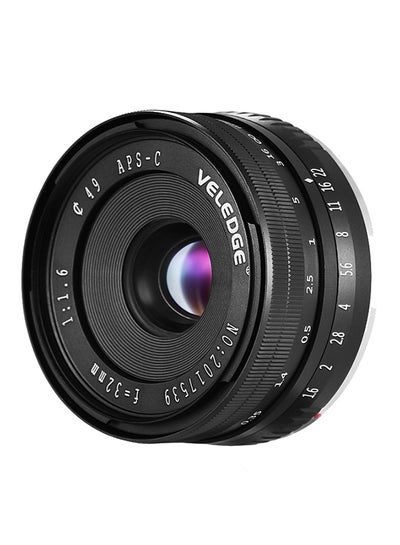 Buy 32mm F1.6 Large Aperture Manual Prime Fixed Lens For Sony APS-C E-Mount Digital Mirrorless Cameras Black in Saudi Arabia