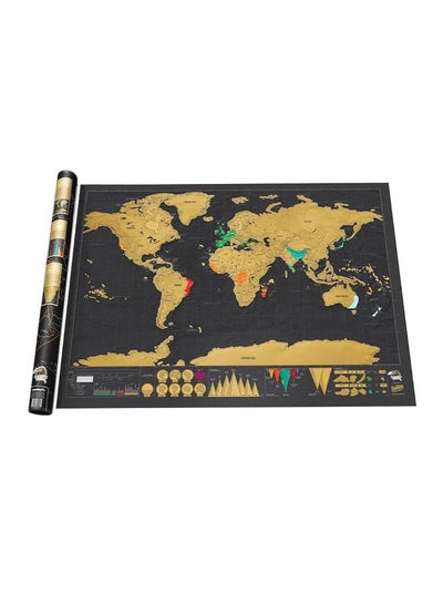 اشتري Unique Luxury World Travel Map Black Deluxe Map Wall Decoration Poster متعدد الألوان في الامارات