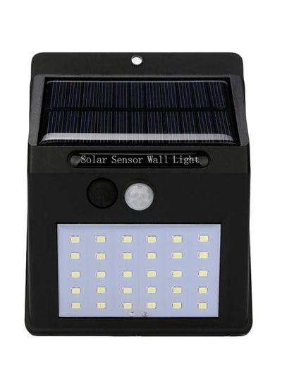 Buy 30 LED Solar Powered Motion Sensor Wall Light Black/White 16.5x5.5x10.5centimeter in Saudi Arabia