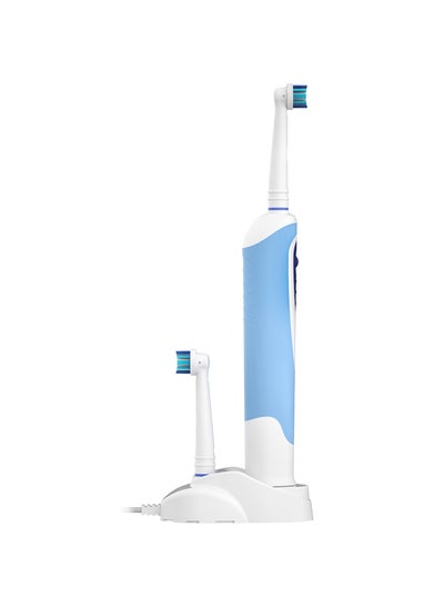 Buy Electric Toothbrush With 2 Replacement Brush Heads White/Blue in UAE