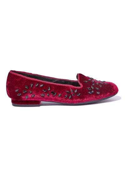 Buy Good Graces Jewel Detail Loafers Dark Pink in UAE