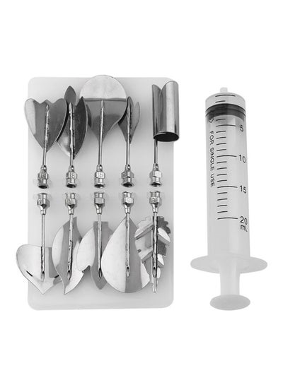 اشتري 11-Piece 3D Floral Art Tool Syringe Set فضي 120x25x25 ملليمتر في الامارات