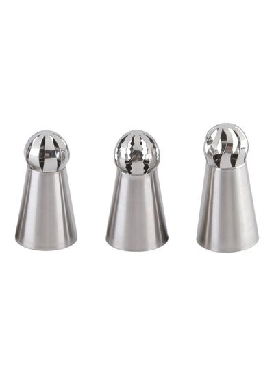 Buy 3-Piece Sphere Ball Shaped Nozzle Set Silver 6.3x3x3centimeter in UAE