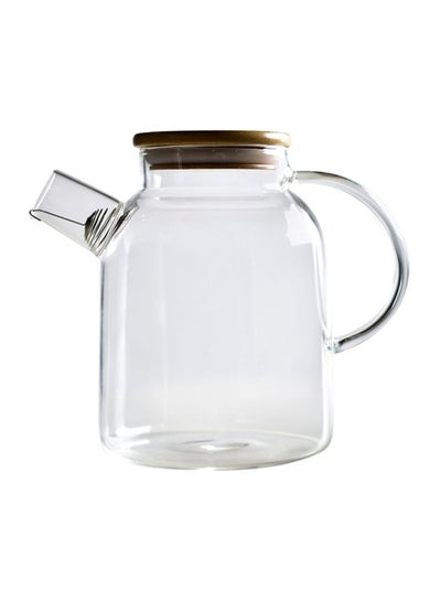 Buy Glass Teapot With Lid Clear 13.5x6.8x18.5centimeter in UAE