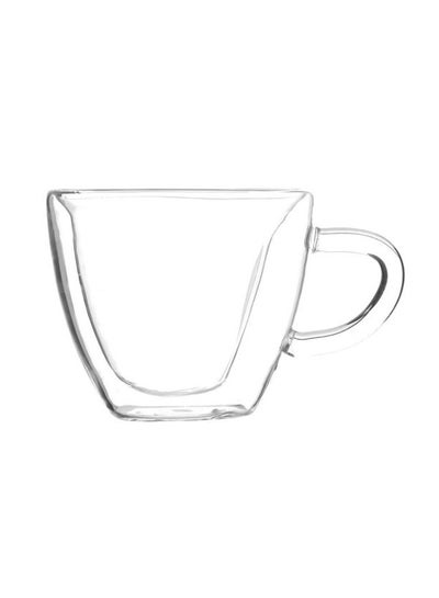 Buy Heart Shape Double Wall Cup Clear 11.3x8.3x7.2cm in UAE