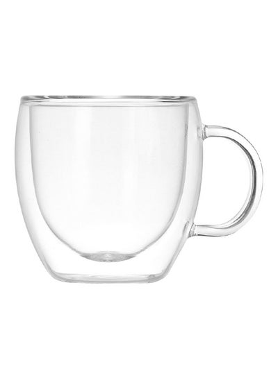 Buy Double Layered Coffee Mug Clear 7.4x4.5x8cm in Egypt