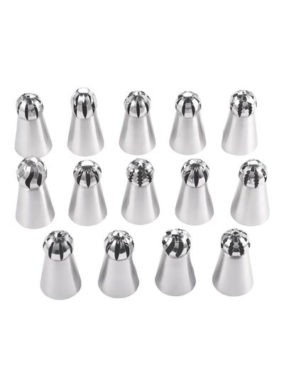 اشتري 14-Piece Sphere Ball Decorating Nozzle Set فضي 2.9x2.9x5.5 سنتيمتر في الامارات