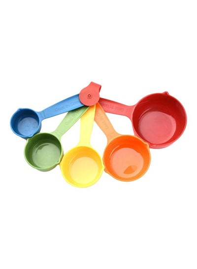 Buy 5-Piece Plastic Measuring Cups Yellow/Red/Green 18x10x6centimeter in UAE