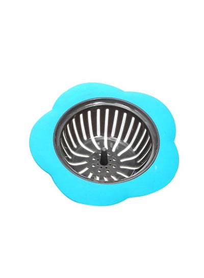 Buy Flower Shaped Kitchen Sink Strainer Blue/Silver 11.5x7.5x3.9centimeter in Saudi Arabia