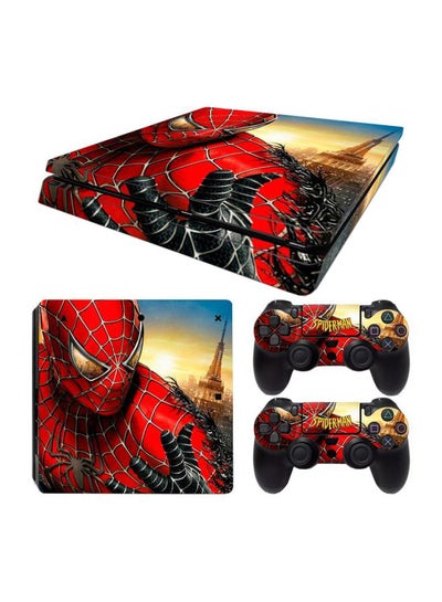 Buy 3-Piece Spider Man Printed Console And Controller Sticker Set For PlayStation 4 (PS4) in Saudi Arabia