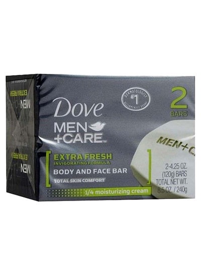 اشتري Men Plus Care Extra Fresh Body And Face Bath Bar-4 Soap 2 x 120 غم في السعودية