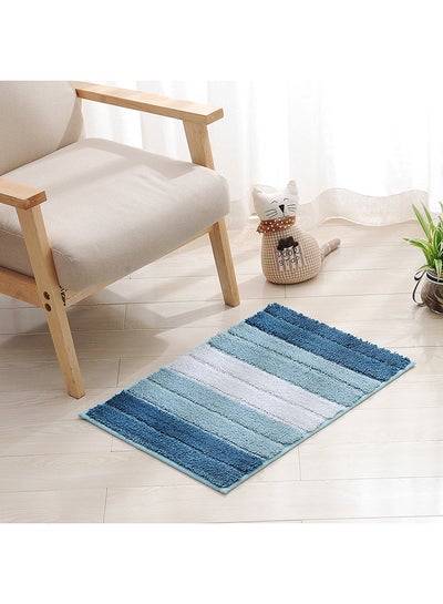 Buy Microfiber Square Anti-slip Water Absorbent Rug Blue 43.00x5.00x30.00cm in UAE