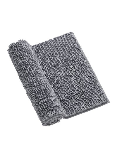 اشتري Microfiber Anti-slip Water Absorbent Rug Dark Grey 26.50x11.50x18.00 centimeter في الامارات