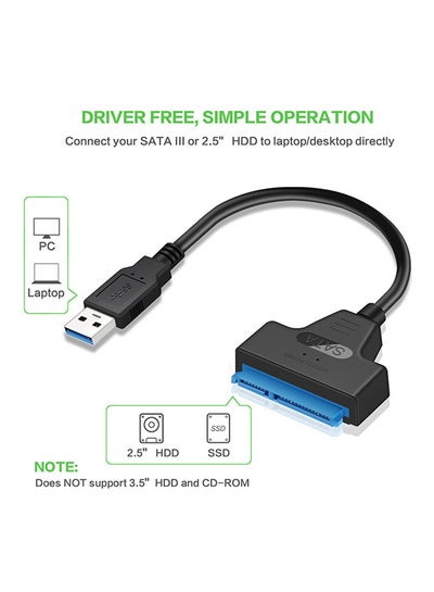 Buy Usb 3.0 To Sata Adapter Converter Cable Black in Saudi Arabia
