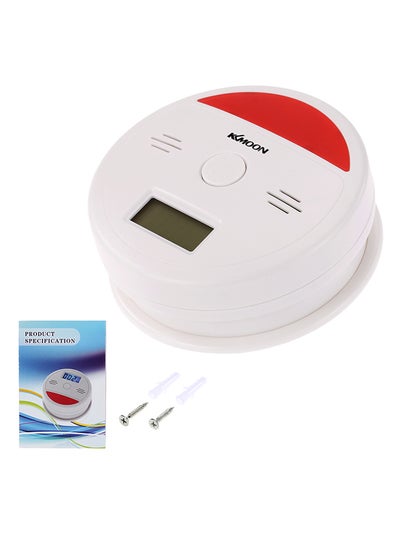 Buy LCD CO Carbon Monoxide Alarm Sensor Poisoning Smoke Gas Tester Sound & Flash Warning Detector White 0.119kg in Saudi Arabia