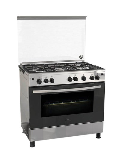 Buy 5-Burner Gas Cooker With Oven WNGB90JGUS Silver in Saudi Arabia