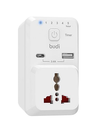 Buy 3 Pin Timer Home Charger White in UAE