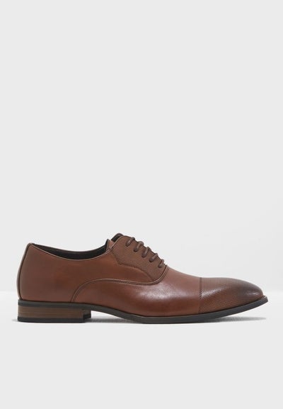 Buy Perforated Toe Cap Oxford Lace Ups browns in UAE