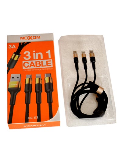 Buy 3 In 1 USB Charging Cable Black in Saudi Arabia